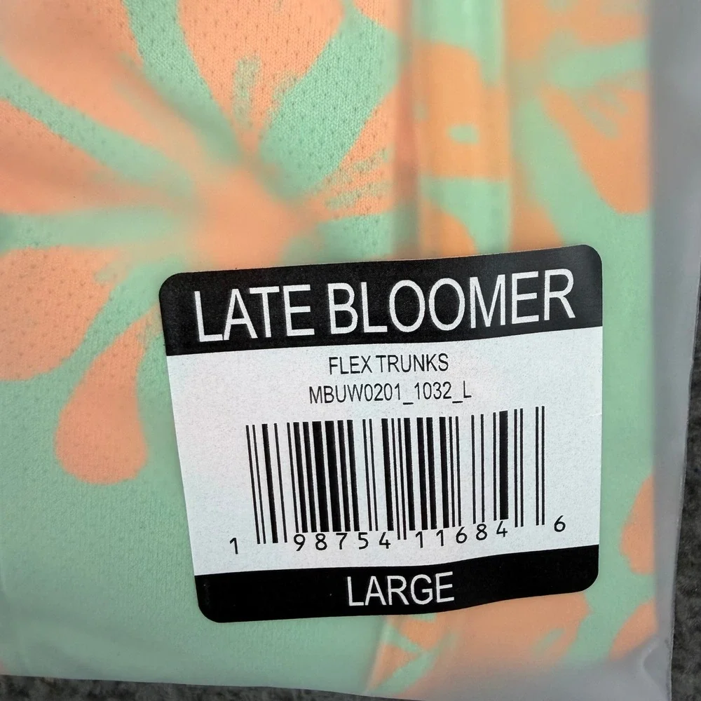 BYLT Premium Basics Flex‎ Trunks Late Bloomer Floral Green Orange Large MBUW0201